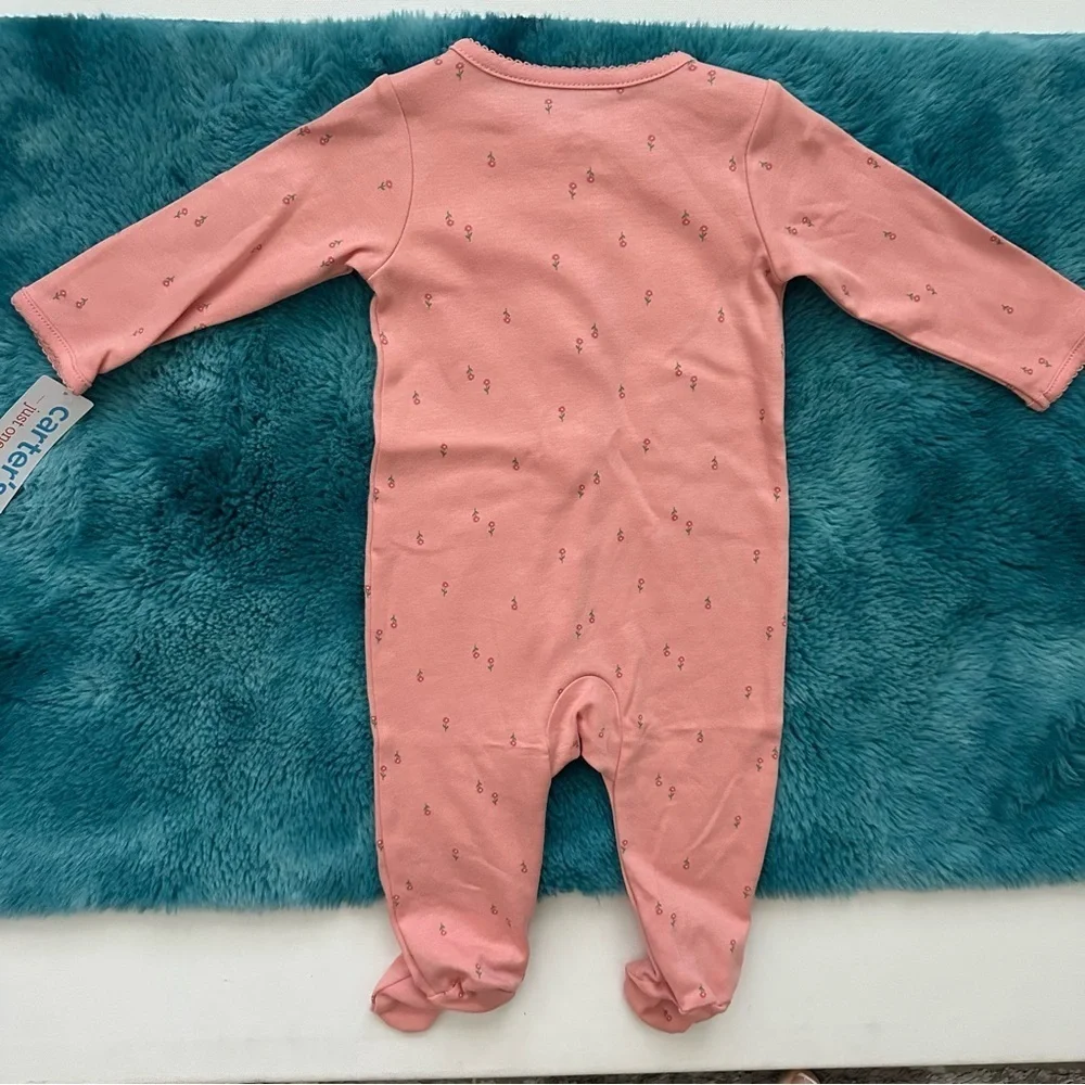 Carter's Pink 'Little Sister' Floral Footie